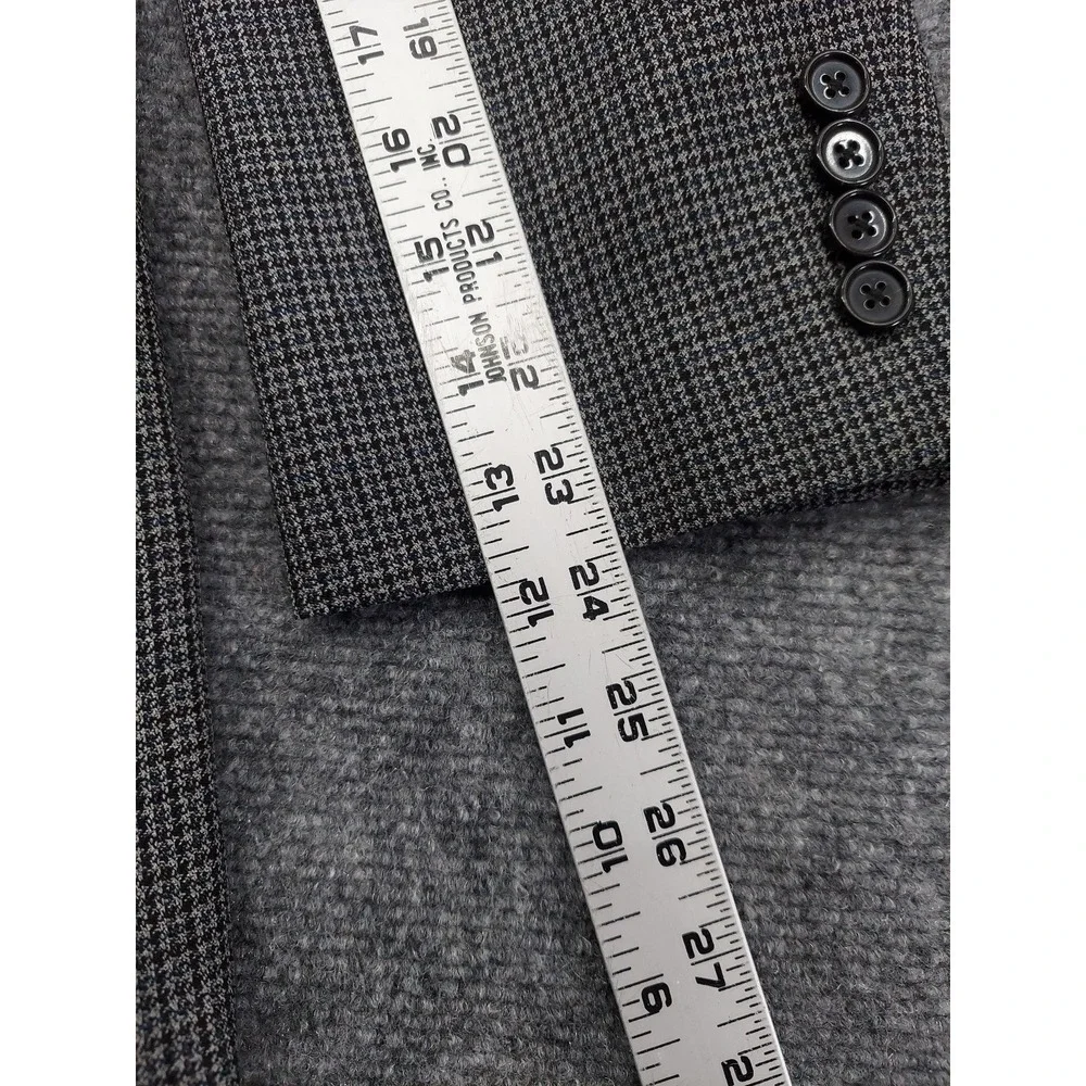 LRL Ralph Lauren Blazer Jacket Men 42 Short Gray Herringbone 2 Button Notch Wool